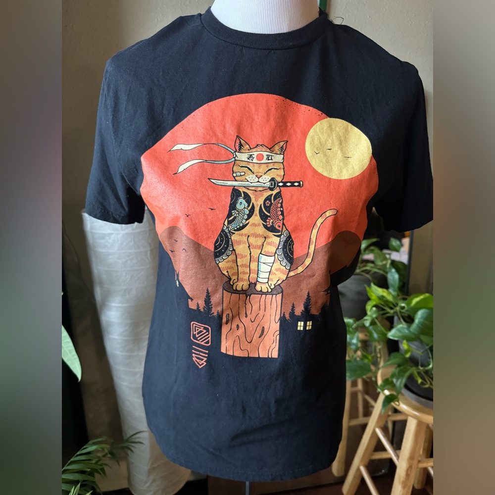 Threadless Samurai Cat Tee (kit-tee)